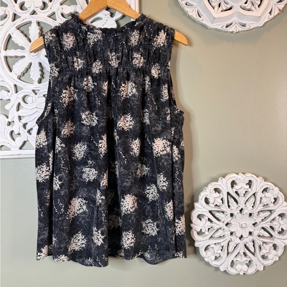 Joie Baltic Smocked Sleeveless High Neck Ruffle Floral XL